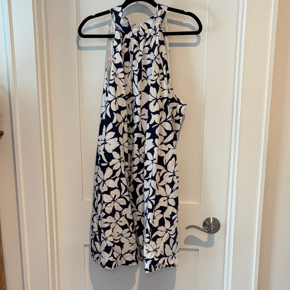 J. Crew Navy and White Floral Dress